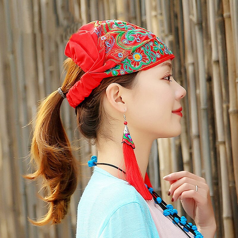 Turban ethnique brodé