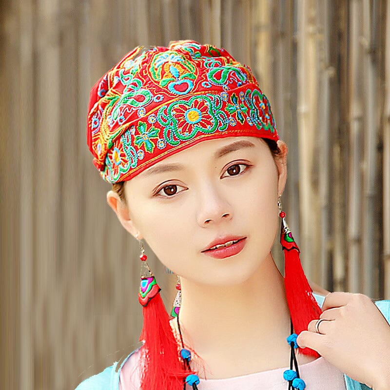 Turban ethnique brodé