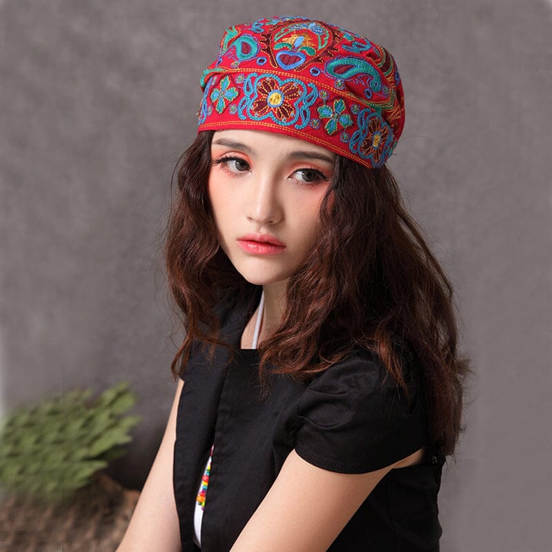 Turban ethnique brodé