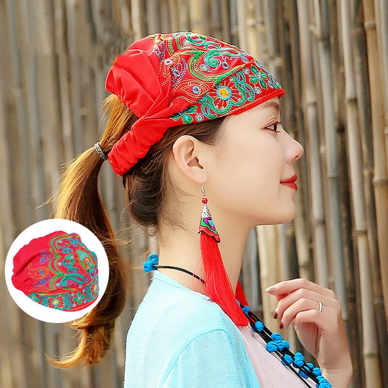 Turban ethnique brodé