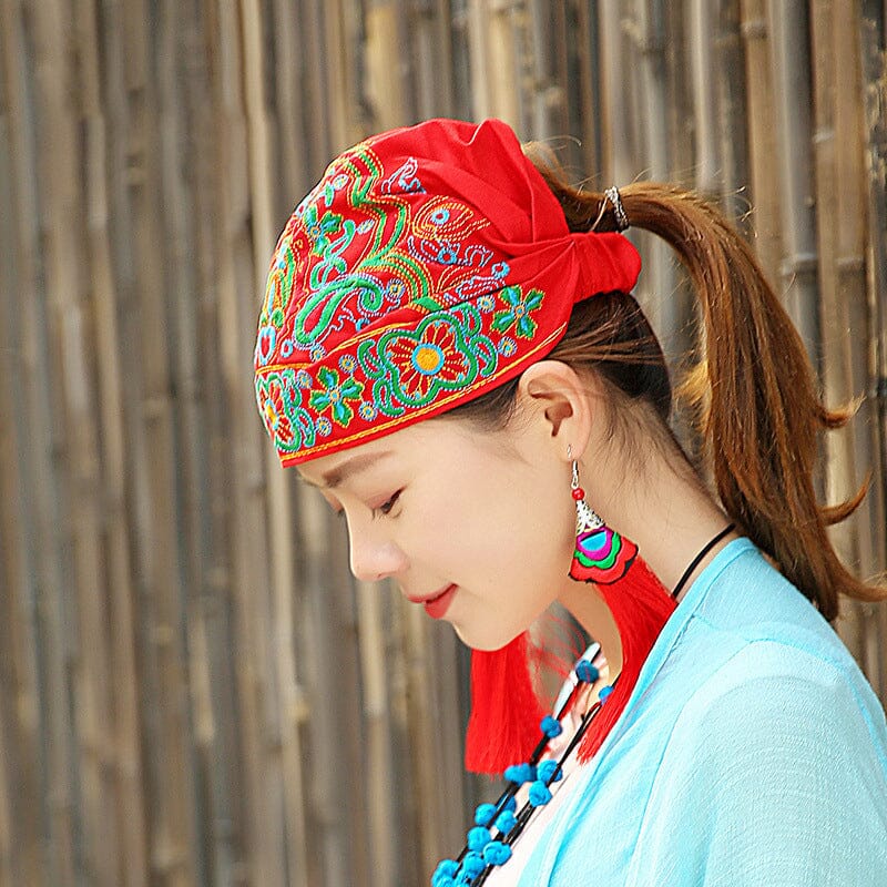 Turban ethnique brodé