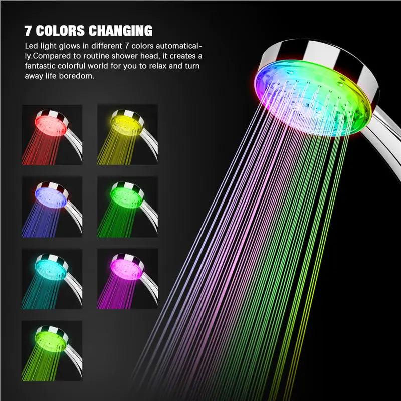 Pommeau de douche lumineux à LED