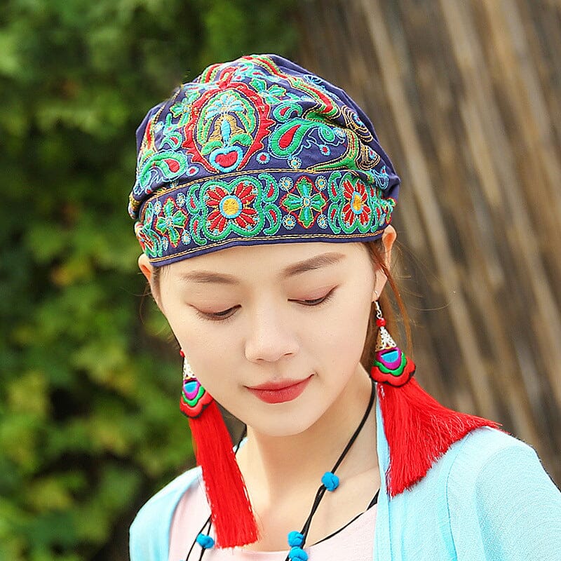 Turban ethnique brodé