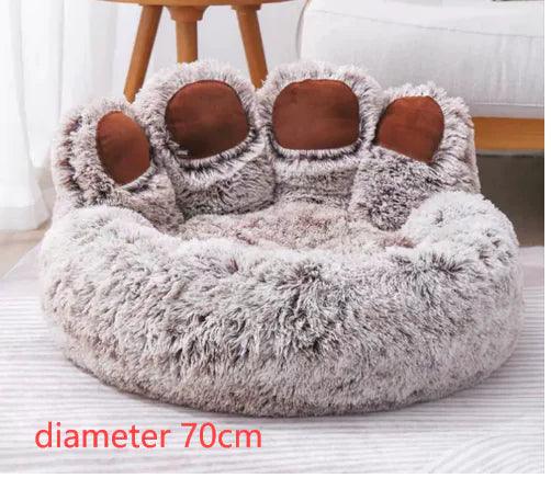 Lit long en peluche pour chat