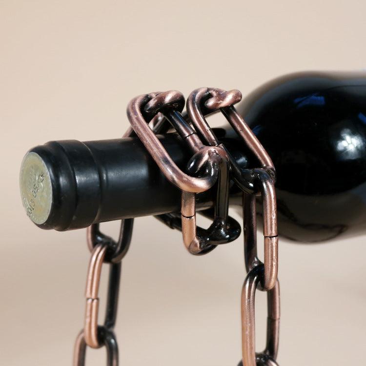 Porte-bouteille de vin en chaîne de fer magique
