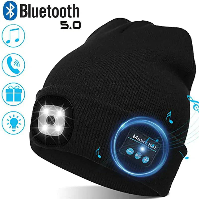 Chapeau LED avec casque stéréo