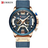 Montre-bracelet chronographe militaire en cuir