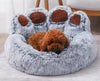Lit long en peluche pour chat