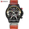 Montre-bracelet chronographe militaire en cuir