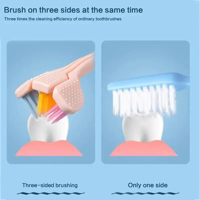 Brosses à dents à 3 faces