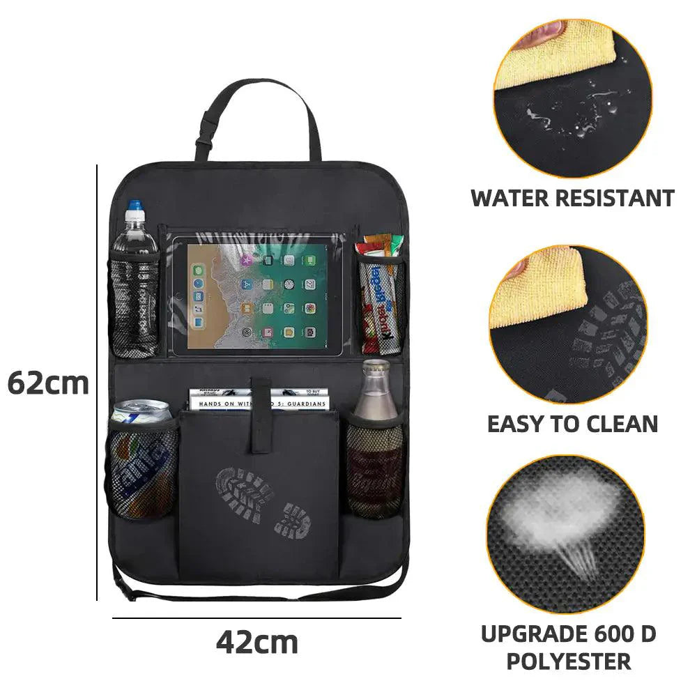 Organiseur de siège arrière de voiture avec support pour tablette tactile