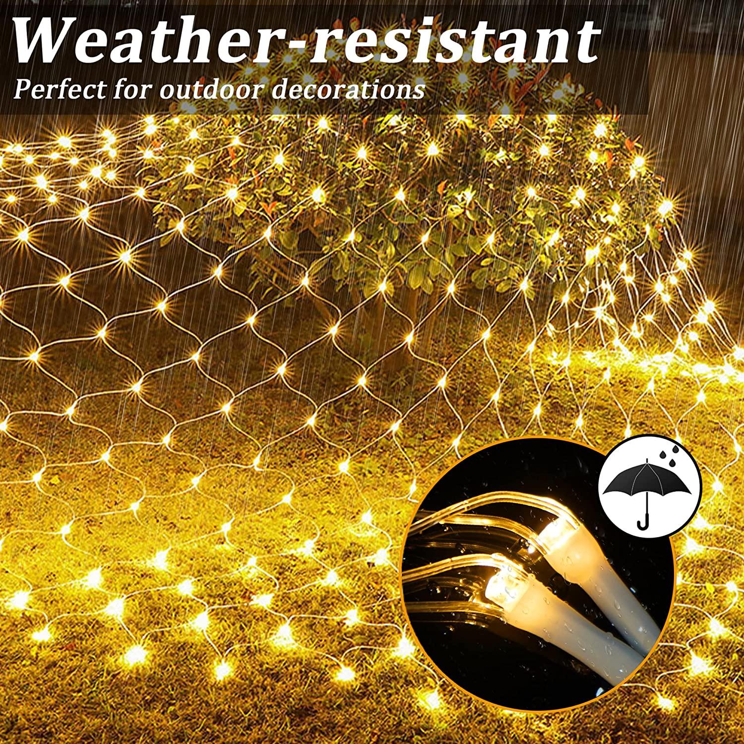 Guirlandes lumineuses solaires en maille filet