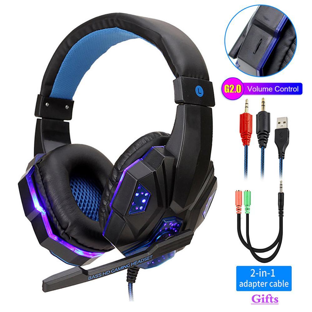 Casque de jeu filaire à lumière LED