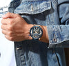 Montre-bracelet chronographe militaire en cuir