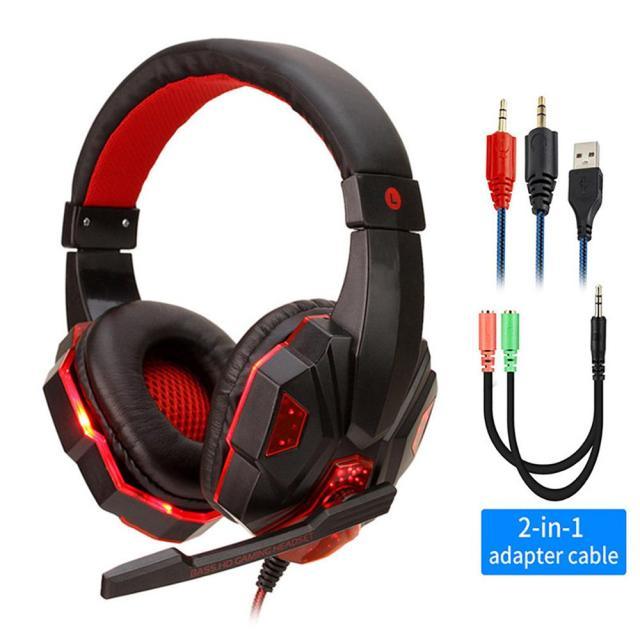 Casque de jeu filaire à lumière LED