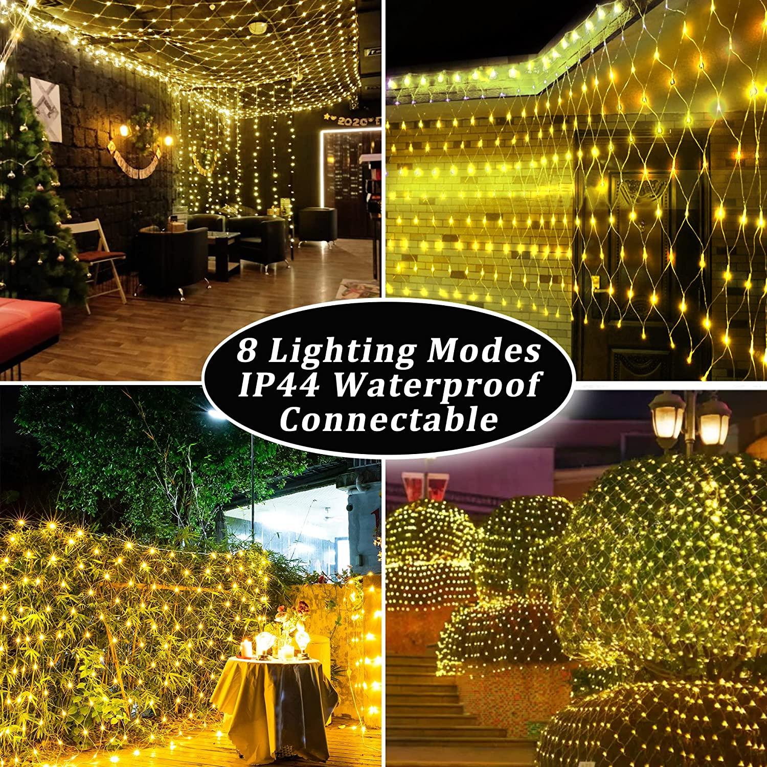 Guirlandes lumineuses solaires en maille filet