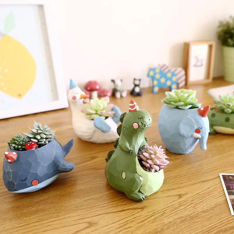 Jardinière pour plantes succulentes en forme d'animaux