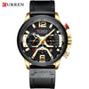 Montre-bracelet chronographe militaire en cuir