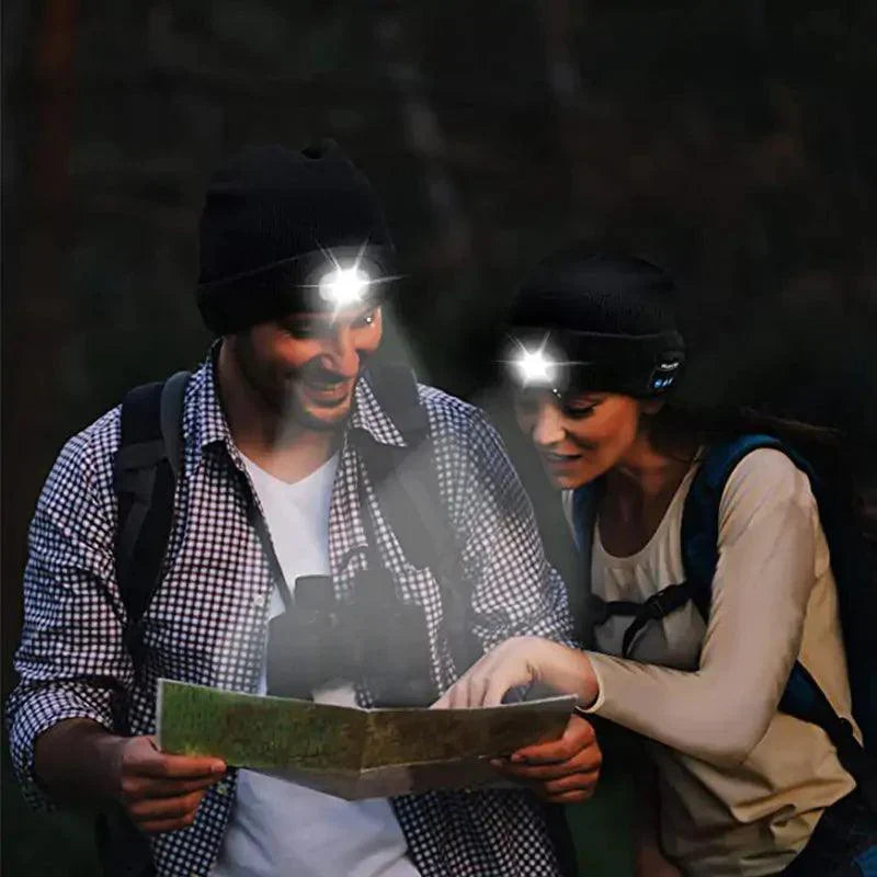 Chapeau LED avec casque stéréo