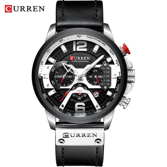 Montre-bracelet chronographe militaire en cuir