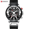 Montre-bracelet chronographe militaire en cuir