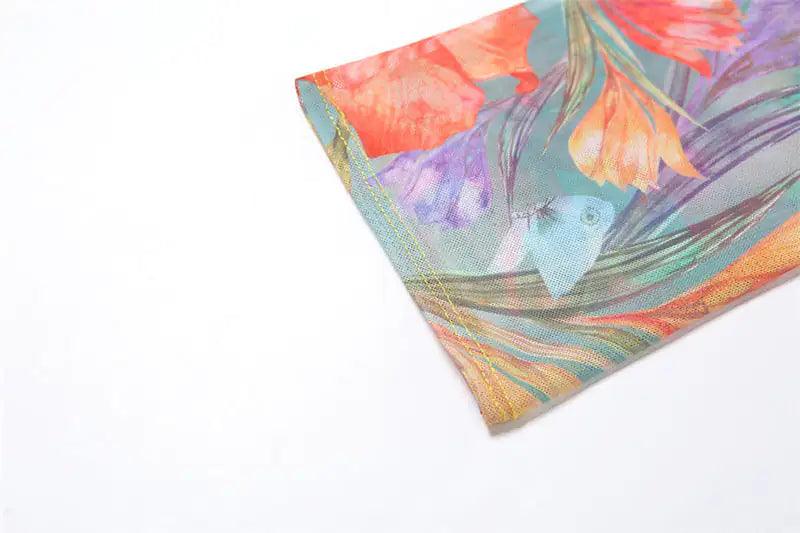 Ensemble jupe en maille florale 3 pièces