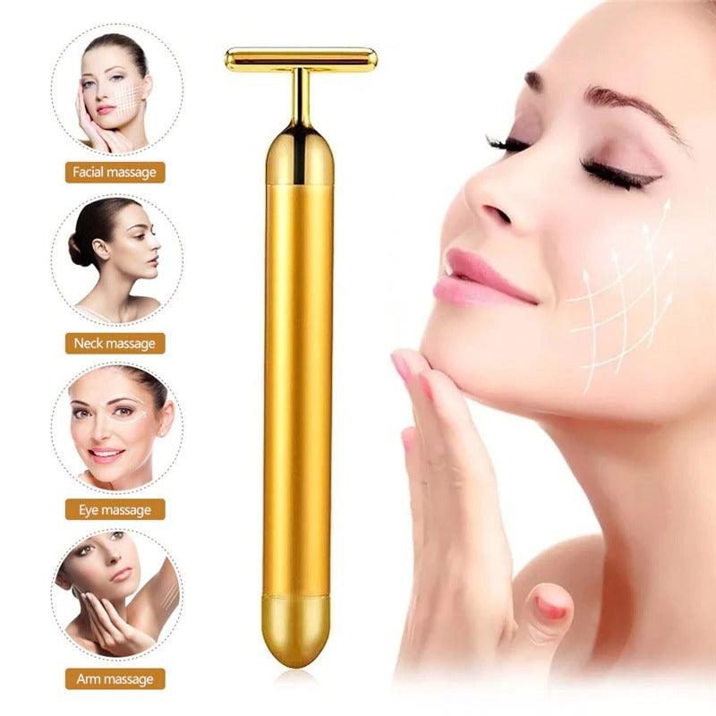 Rouleau de massage facial Energy 24K Gold T Beauty Bar