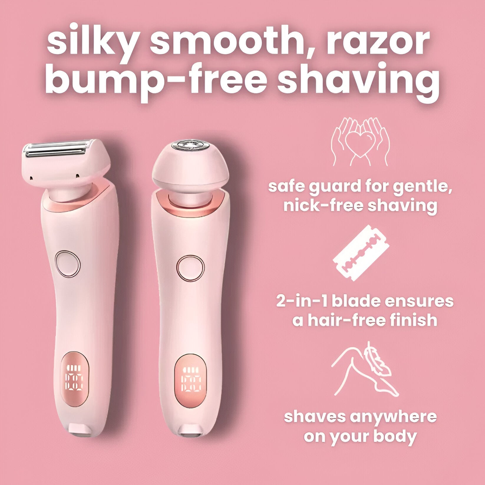 Rasoir électrique 2 en 1 pour femme