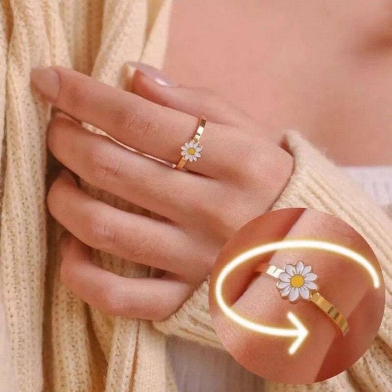 Anneau rotatif Fidget Spinner pour femme