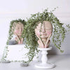 Jardinière à fleurs en forme de tête de fille, succulente