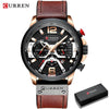 Montre-bracelet chronographe militaire en cuir