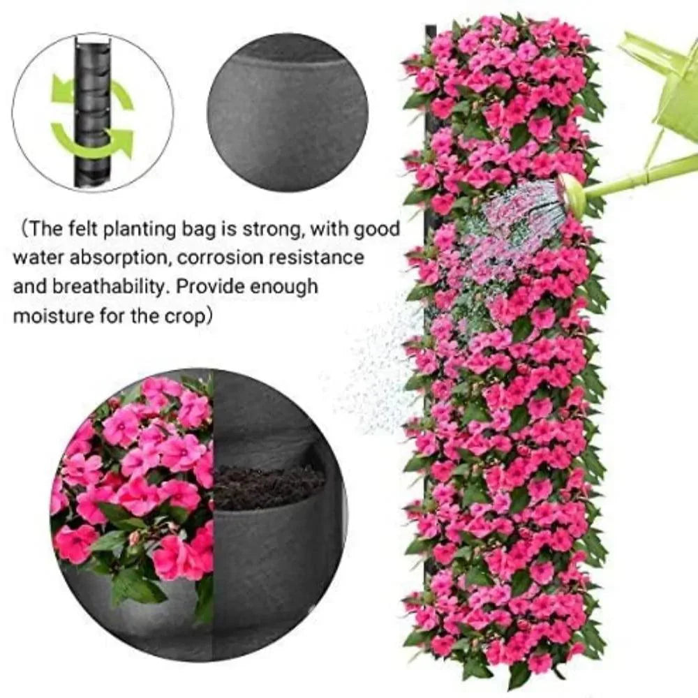 Pots de fleurs suspendus verticaux
