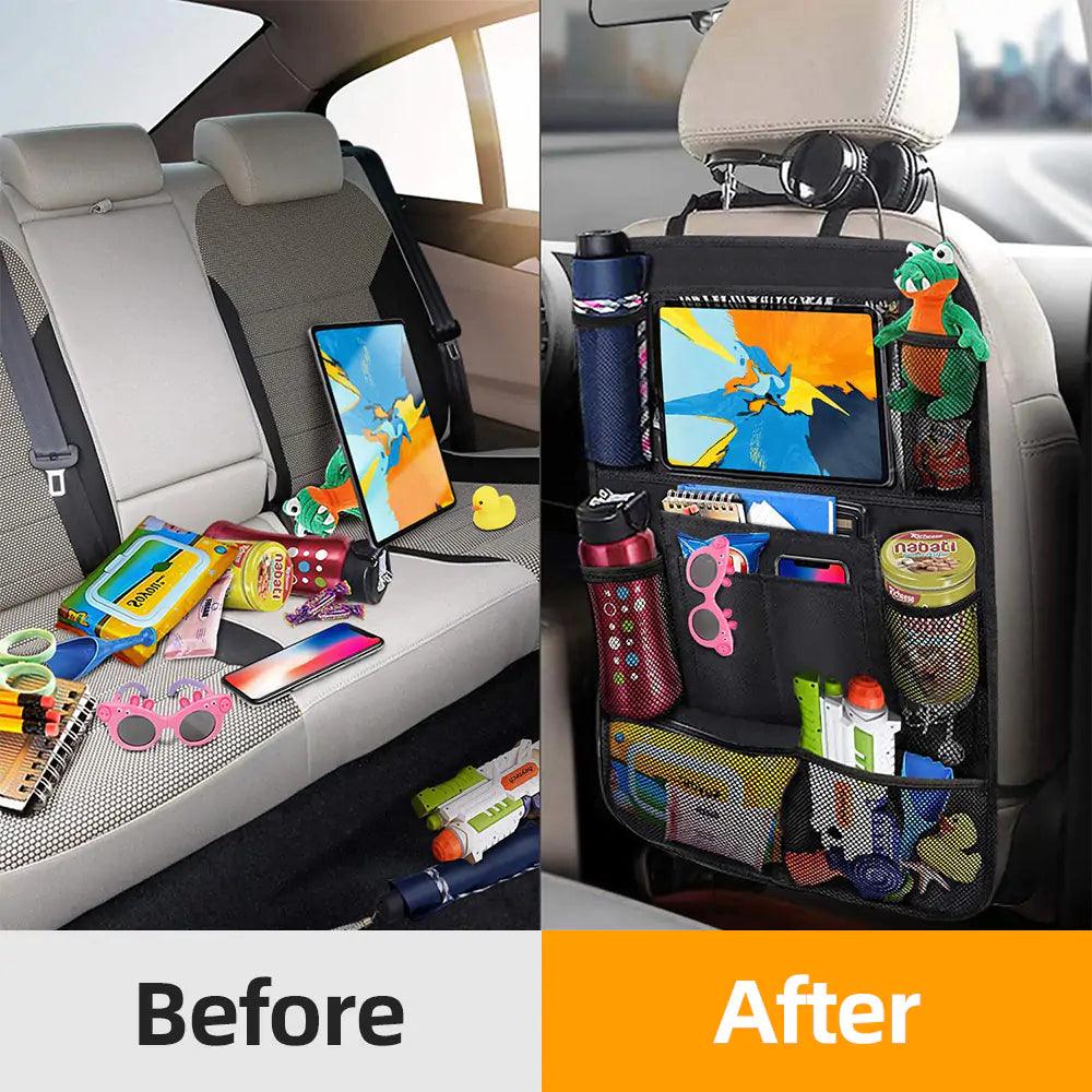Organiseur de siège arrière de voiture avec support pour tablette tactile